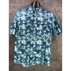 NWT! LL Bean Mens Tropicwear Shirt Short Sleeve Deepwater Blue SZ M UPF 50+